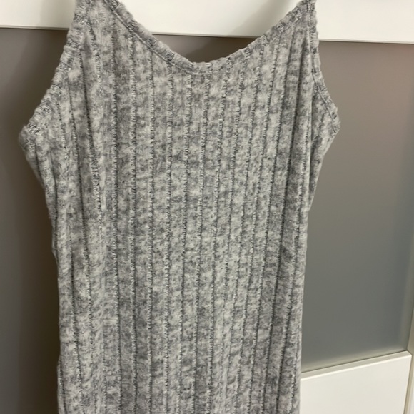 Women's Petite 2 Piece Set Rib Knit Split Thigh Cami Dress with Button Front Top - Picture 13 of 15